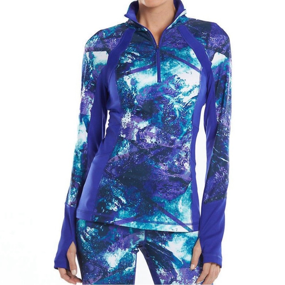 Tek Gear Dry Tek Blue Athletic Running Jacket 1/4 Zip XXL Like New Activewear